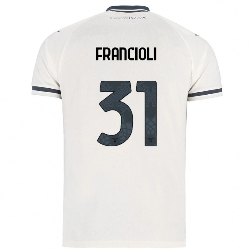 Danxen Dzieci Diego Francioli #31 Biały Granatowy Wyjazdowa Koszulka 2025/26 Koszulki Klubowe