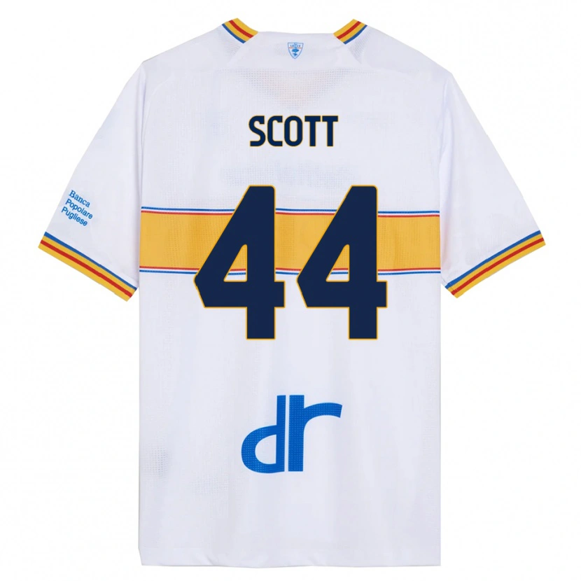 Danxen Dzieci Elijah Scott #44 Biały Żółty Wyjazdowa Koszulka 2025/26 Koszulki Klubowe