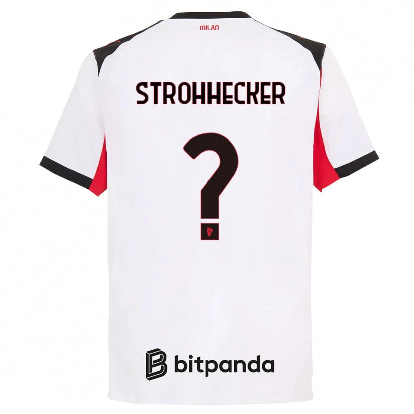 Danxen Dzieci Riccardo Strohhecker #0 Biały Czarny Wyjazdowa Koszulka 2025/26 Koszulki Klubowe
