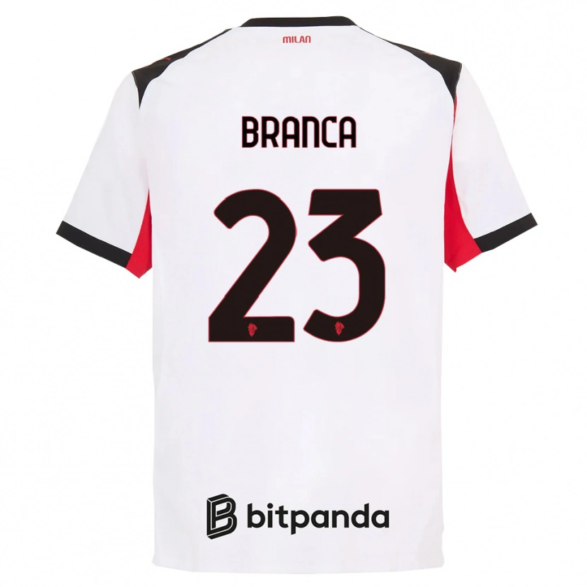 Danxen Dzieci Simone Branca #23 Biały Czarny Wyjazdowa Koszulka 2025/26 Koszulki Klubowe