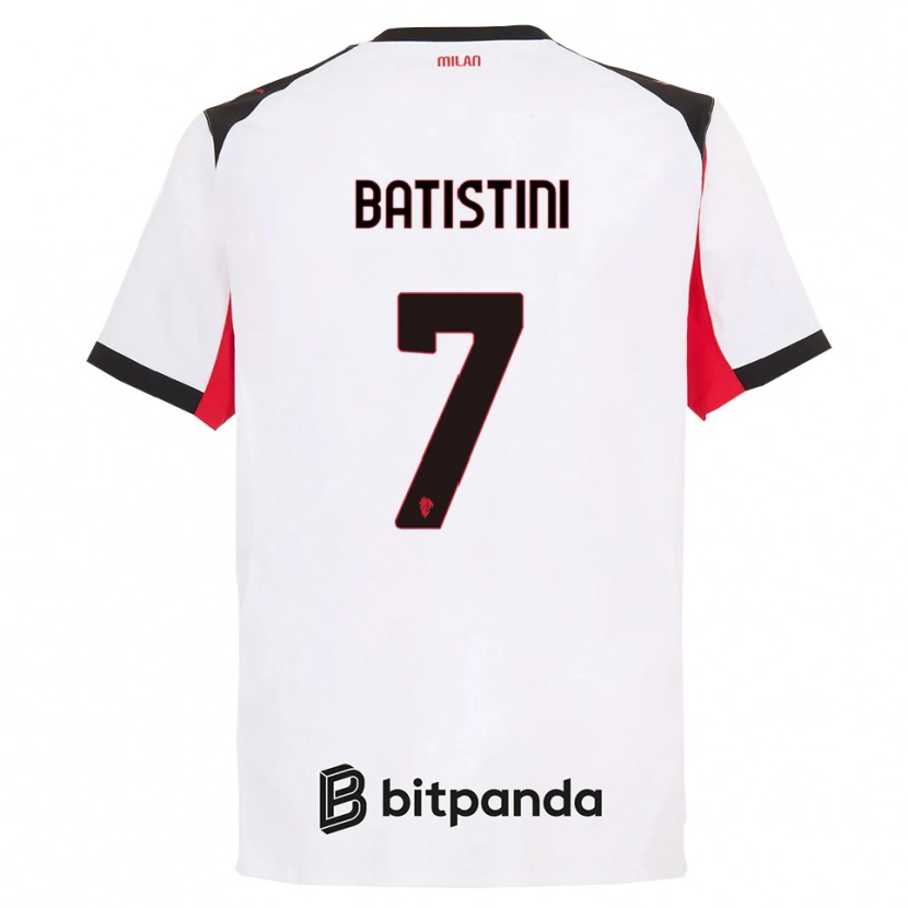 Danxen Dzieci Simone Batistini #7 Biały Czarny Wyjazdowa Koszulka 2025/26 Koszulki Klubowe