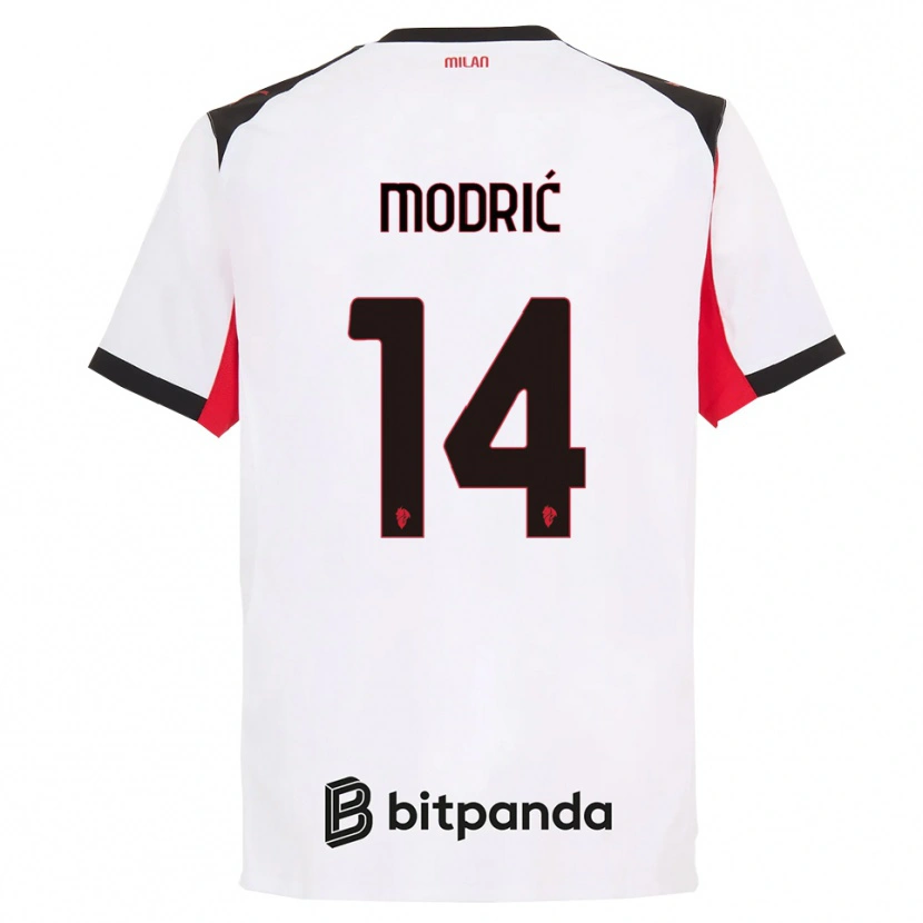 Danxen Dzieci Luka Modrić #14 Biały Czarny Wyjazdowa Koszulka 2025/26 Koszulki Klubowe