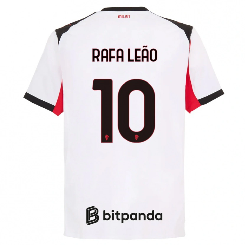 Danxen Dzieci Rafael Leão #10 Biały Czarny Wyjazdowa Koszulka 2025/26 Koszulki Klubowe