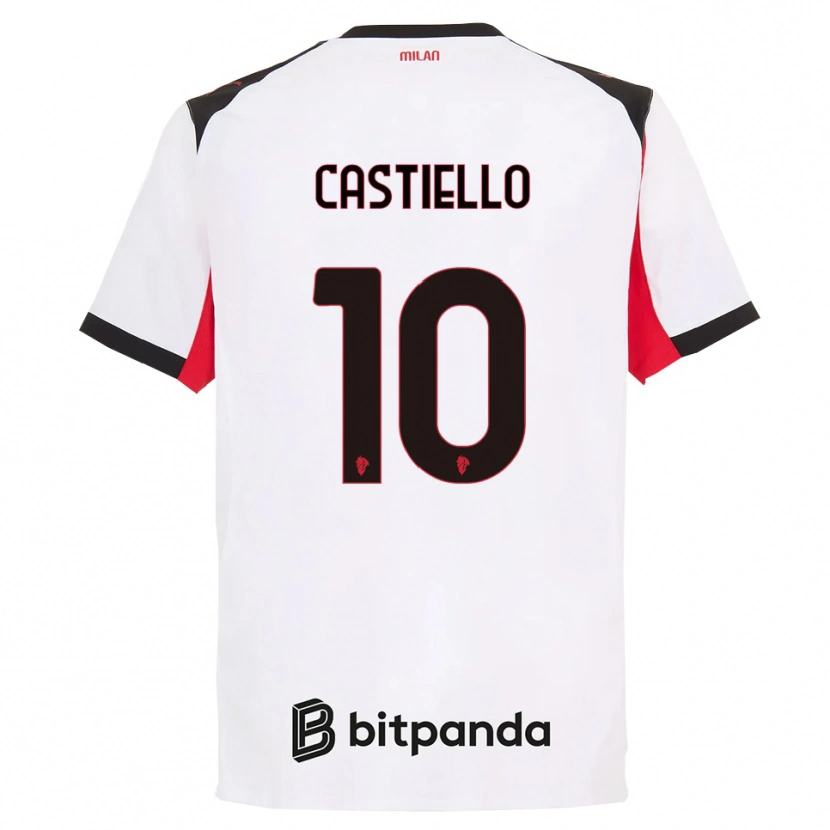 Danxen Dzieci Alex Castiello #10 Biały Czarny Wyjazdowa Koszulka 2025/26 Koszulki Klubowe
