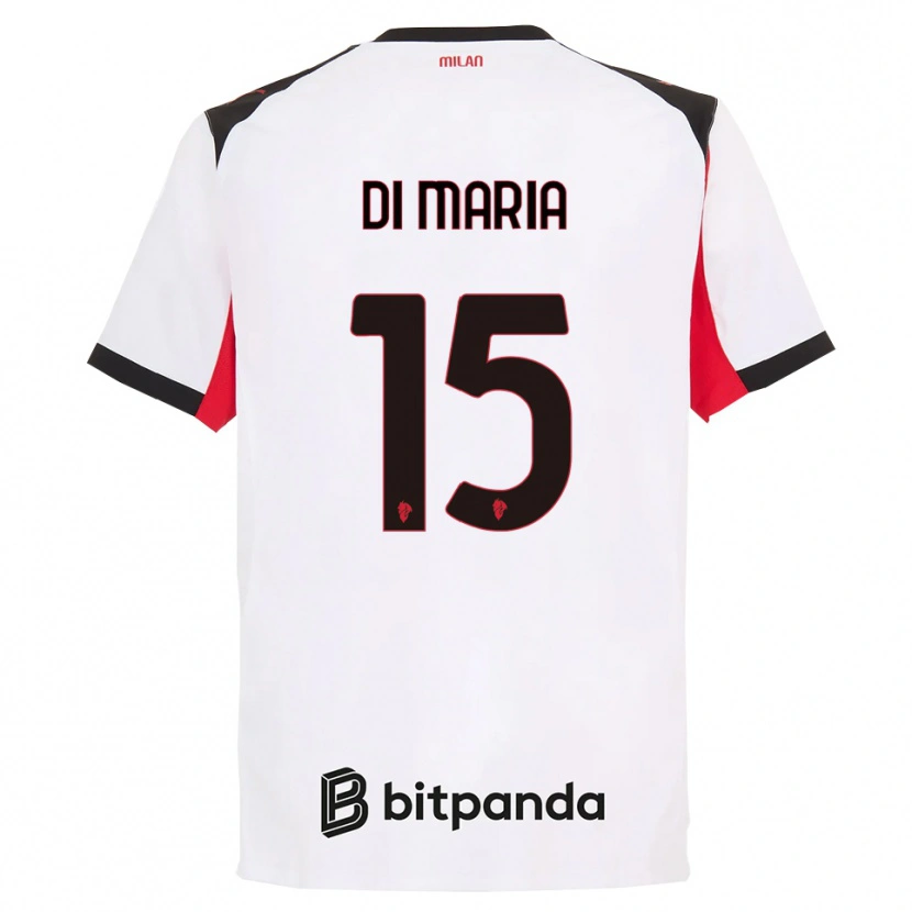 Danxen Dzieci Alessandro Di Maria #15 Biały Czarny Wyjazdowa Koszulka 2025/26 Koszulki Klubowe