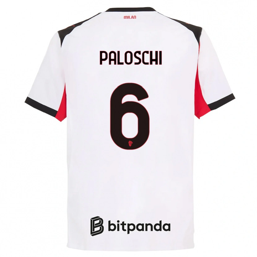 Danxen Dzieci Dorian Paloschi #6 Biały Czarny Wyjazdowa Koszulka 2025/26 Koszulki Klubowe