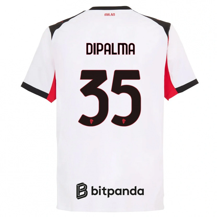 Danxen Dzieci Matteo Dipalma #35 Biały Czarny Wyjazdowa Koszulka 2025/26 Koszulki Klubowe