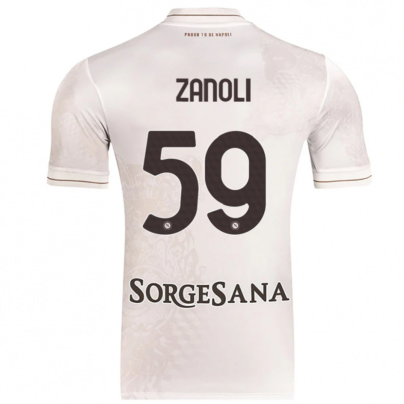 Danxen Dzieci Alessandro Zanoli #59 Szampański Brązowy Wyjazdowa Koszulka 2025/26 Koszulki Klubowe