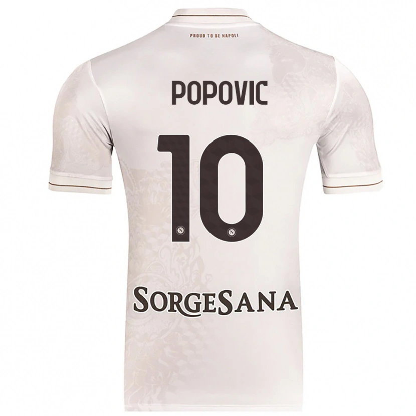 Danxen Dzieci Matija Popović #10 Szampański Brązowy Wyjazdowa Koszulka 2025/26 Koszulki Klubowe