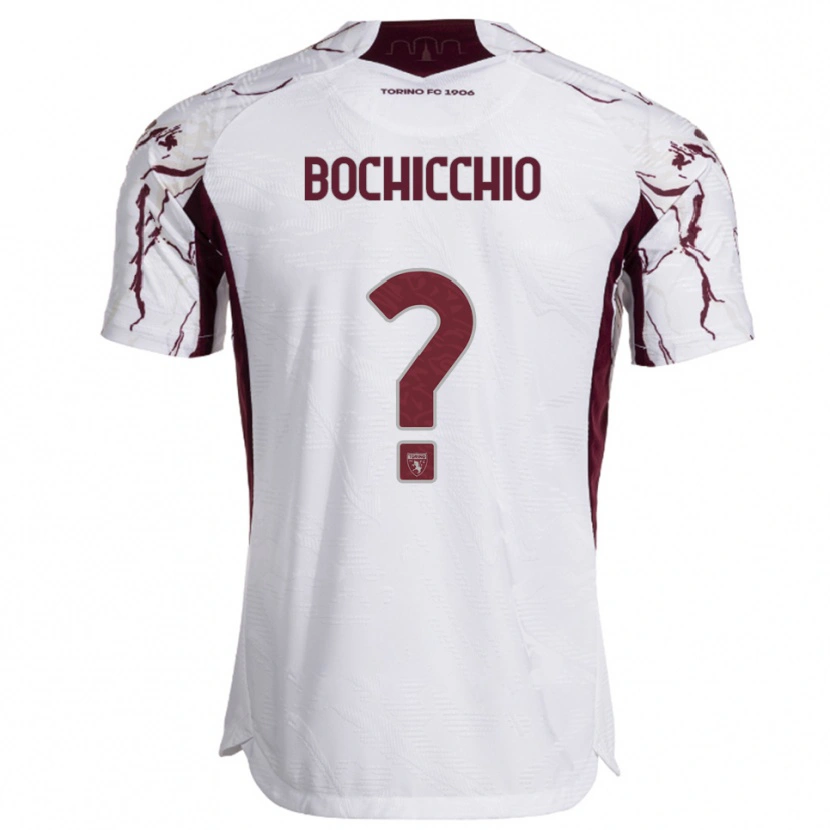 Danxen Dzieci Francesco Bochicchio #0 Biały Burgundowy Wyjazdowa Koszulka 2025/26 Koszulki Klubowe