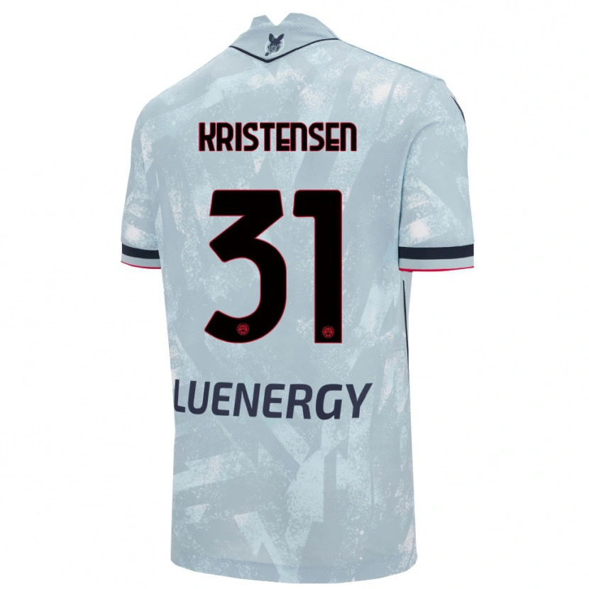 Danxen Dzieci Thomas Kristensen #31 Jasnoniebieski Czarny Wyjazdowa Koszulka 2025/26 Koszulki Klubowe