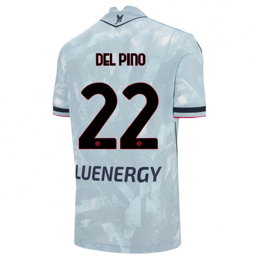 Danxen Dzieci Lorenzo Del Pino #22 Jasnoniebieski Czarny Wyjazdowa Koszulka 2025/26 Koszulki Klubowe