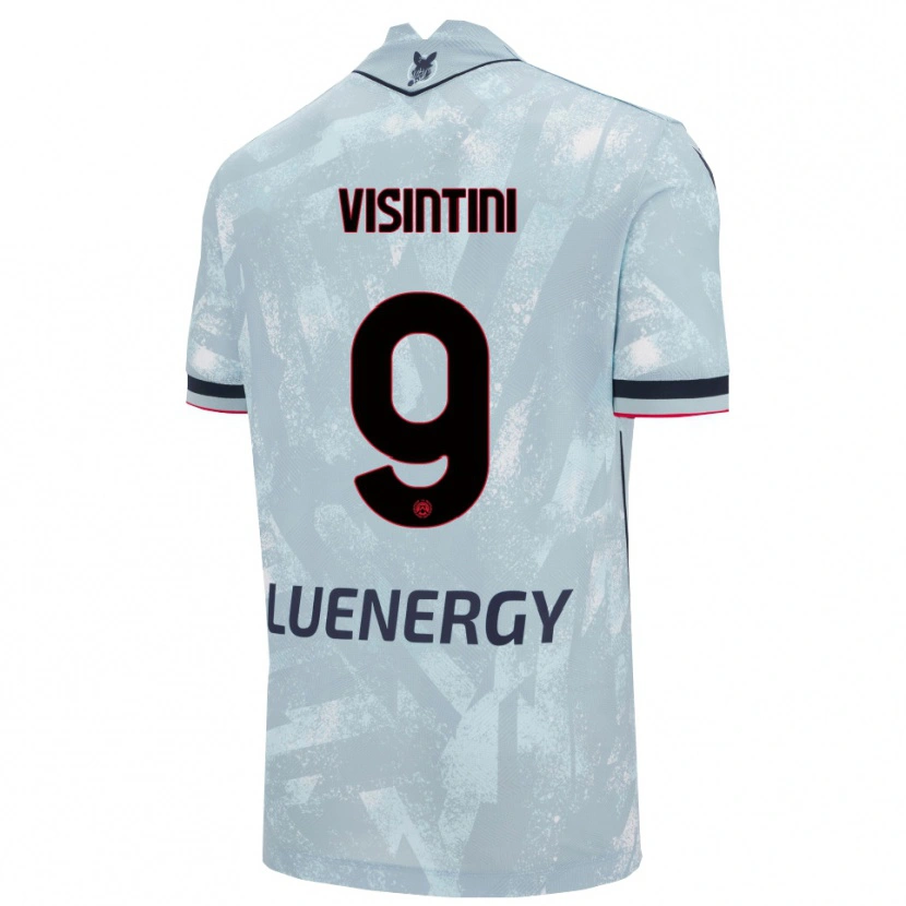 Danxen Dzieci Patrick Visintini #9 Jasnoniebieski Czarny Wyjazdowa Koszulka 2025/26 Koszulki Klubowe