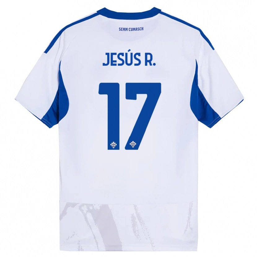 Danxen Dzieci Jesús Rodríguez #17 Biały Niebieski Wyjazdowa Koszulka 2025/26 Koszulki Klubowe