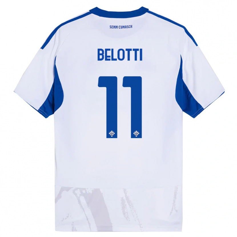 Danxen Dzieci Andrea Belotti #11 Biały Niebieski Wyjazdowa Koszulka 2025/26 Koszulki Klubowe