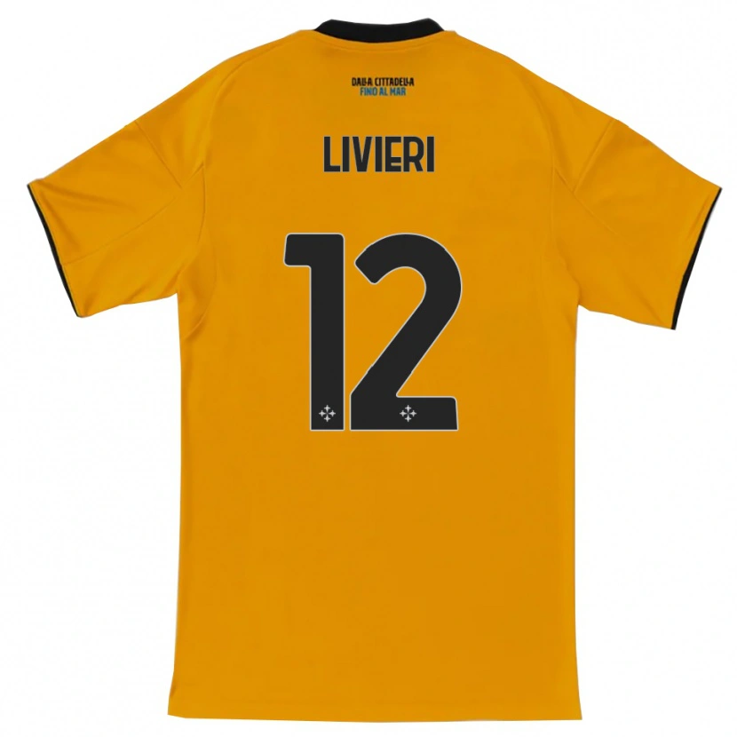 Danxen Dzieci Alessandro Livieri #12 Pomarańczowy Niebieski Wyjazdowa Koszulka 2025/26 Koszulki Klubowe