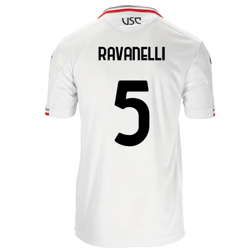 Danxen Dzieci Luca Ravanelli #5 Biały Czerwony Wyjazdowa Koszulka 2025/26 Koszulki Klubowe