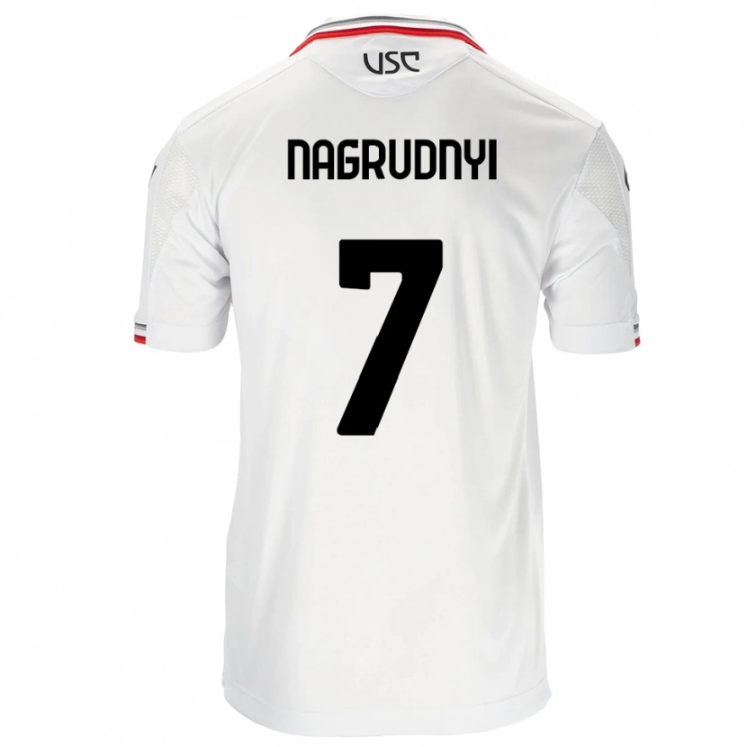 Danxen Dzieci Vladyslav Nagrudnyi #7 Biały Czerwony Wyjazdowa Koszulka 2025/26 Koszulki Klubowe