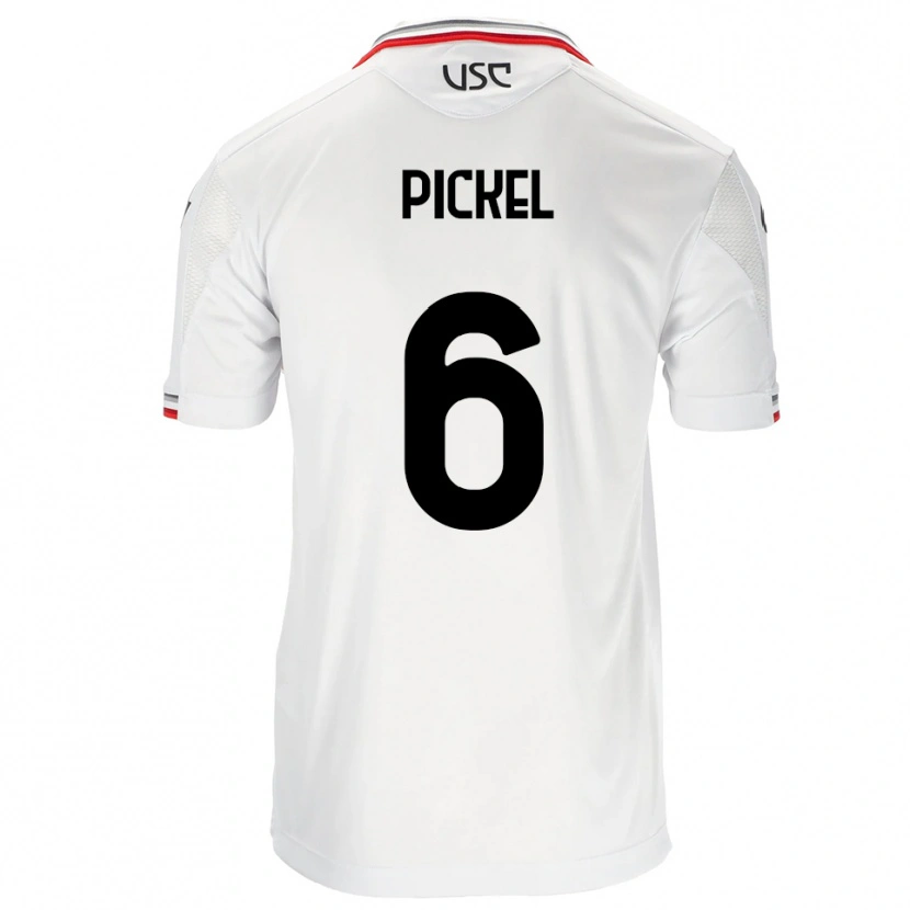 Danxen Dzieci Charles Pickel #6 Biały Czerwony Wyjazdowa Koszulka 2025/26 Koszulki Klubowe