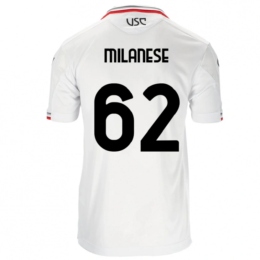 Danxen Dzieci Tommaso Milanese #62 Biały Czerwony Wyjazdowa Koszulka 2025/26 Koszulki Klubowe