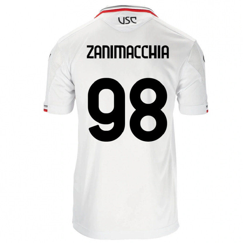Danxen Dzieci Luca Zanimacchia #98 Biały Czerwony Wyjazdowa Koszulka 2025/26 Koszulki Klubowe