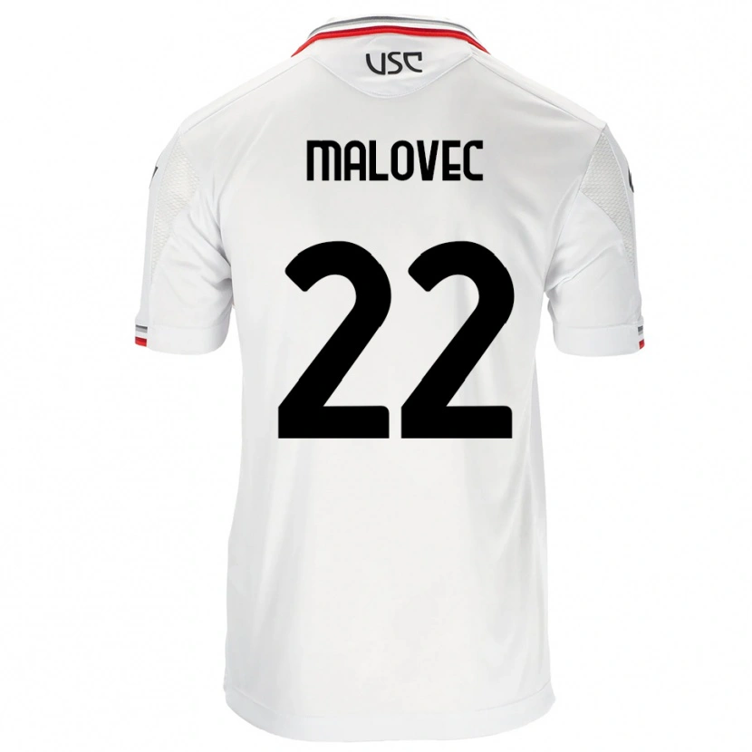 Danxen Dzieci Adrian Malovec #22 Biały Czerwony Wyjazdowa Koszulka 2025/26 Koszulki Klubowe