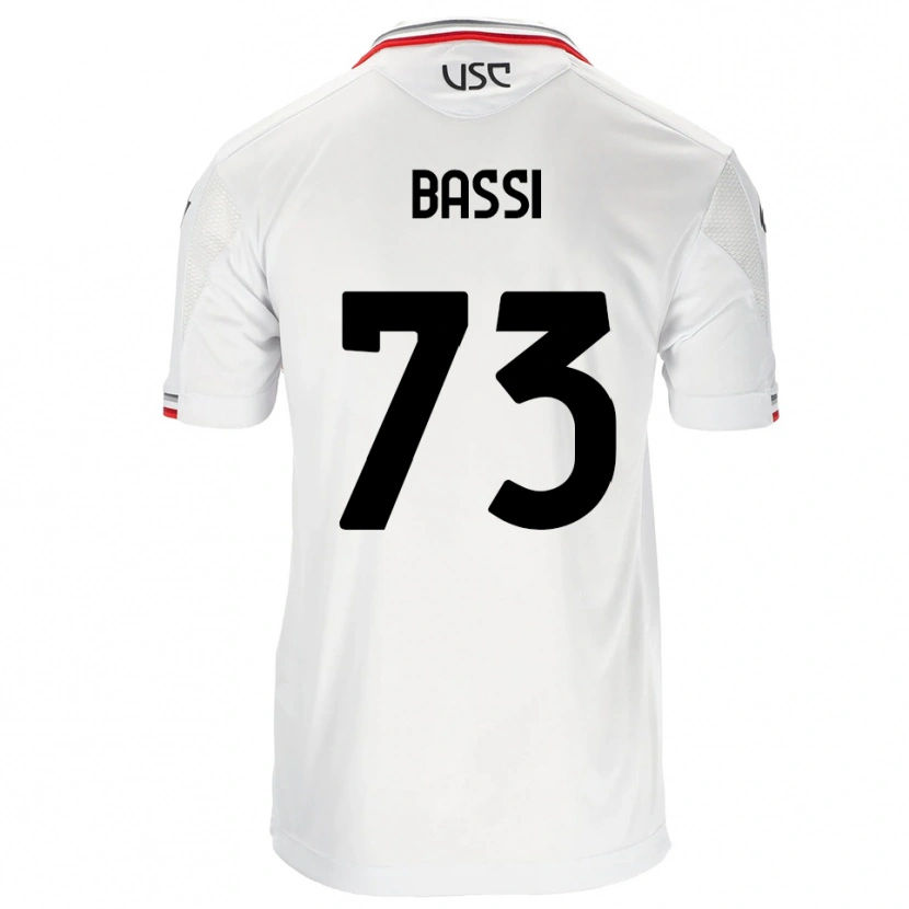 Danxen Dzieci Emanuele Bassi #73 Biały Czerwony Wyjazdowa Koszulka 2025/26 Koszulki Klubowe
