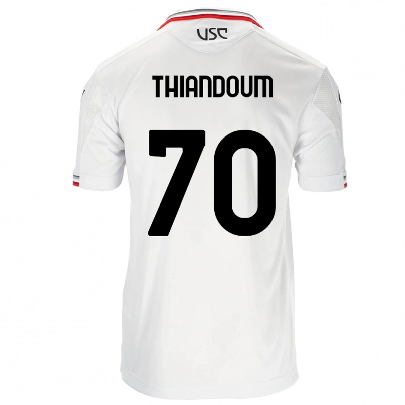 Danxen Dzieci Omar Thiandoum #70 Biały Czerwony Wyjazdowa Koszulka 2025/26 Koszulki Klubowe