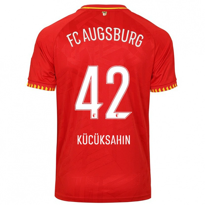 Danxen Dzieci Mahmut Kücüksahin #42 Czerwony Żółty Wyjazdowa Koszulka 2025/26 Koszulki Klubowe