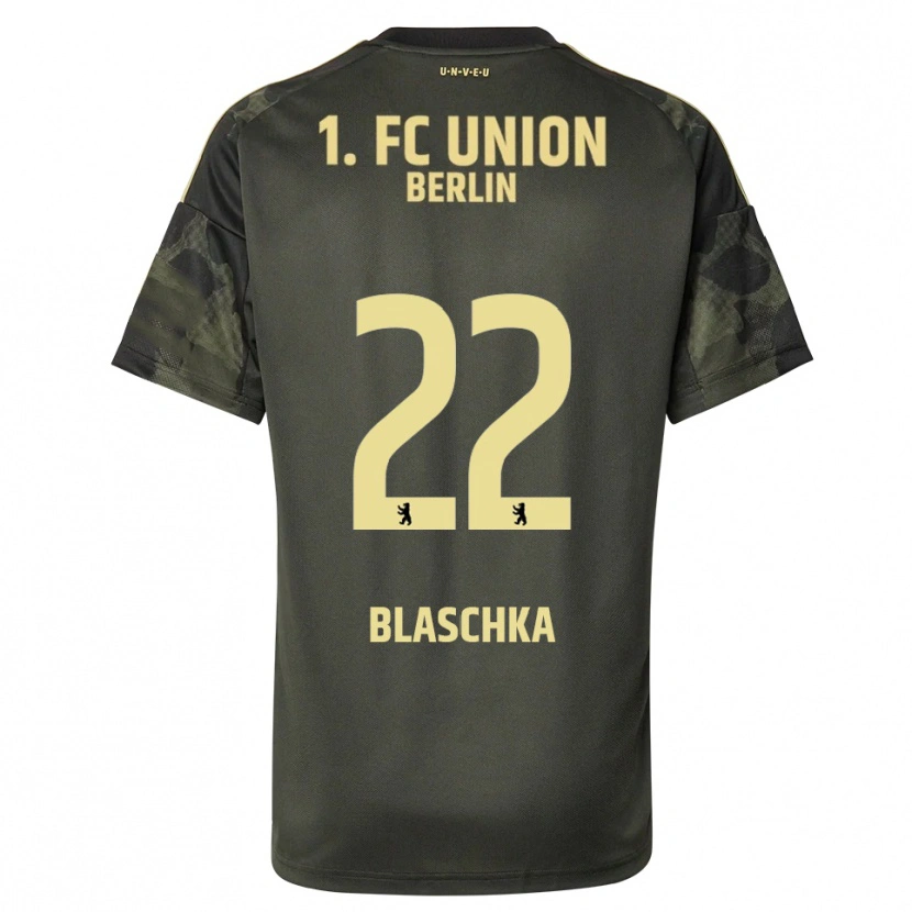 Danxen Dzieci Anouk Blaschka #22 Ciemnozielony Czarny Wyjazdowa Koszulka 2025/26 Koszulki Klubowe