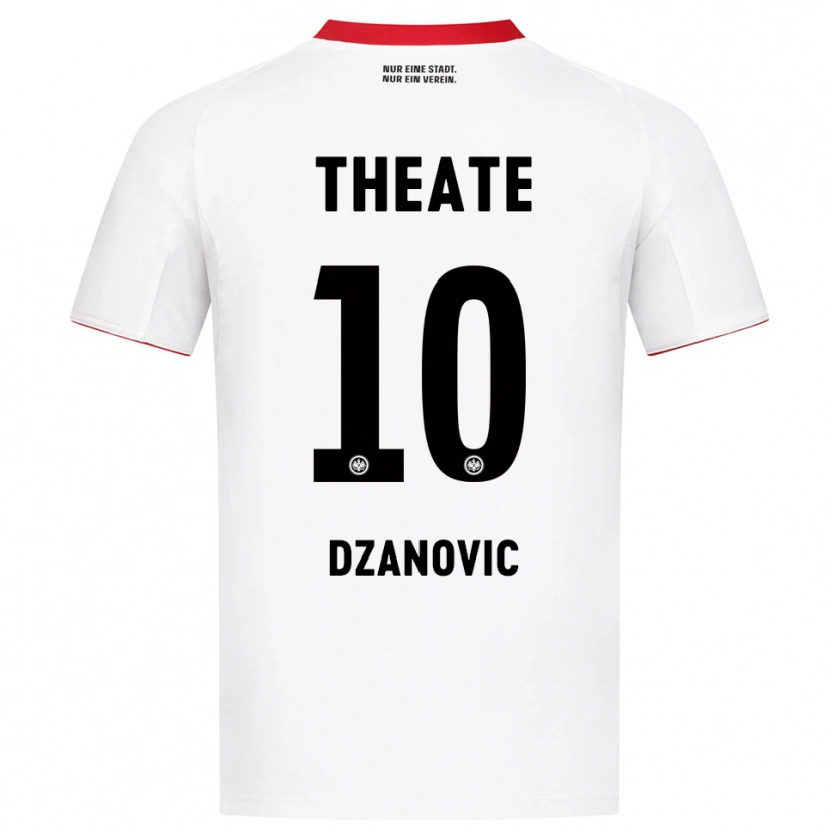 Danxen Dzieci Benjamin Dzanovic #10 Biały Czerwony Wyjazdowa Koszulka 2025/26 Koszulki Klubowe