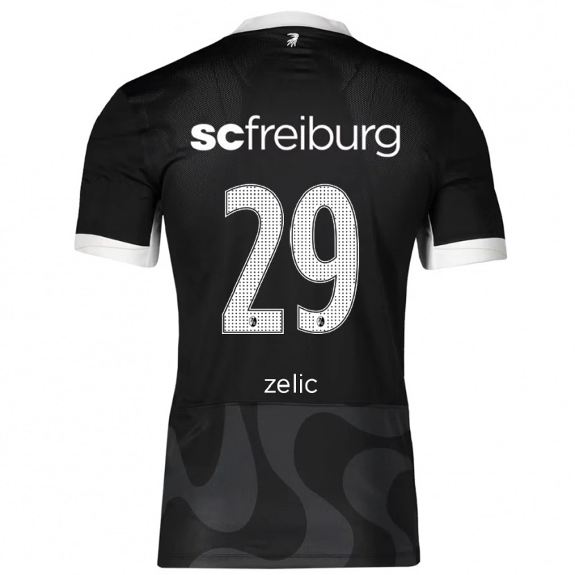 Danxen Dzieci Mateo Zelic #29 Czarny Biały Wyjazdowa Koszulka 2025/26 Koszulki Klubowe
