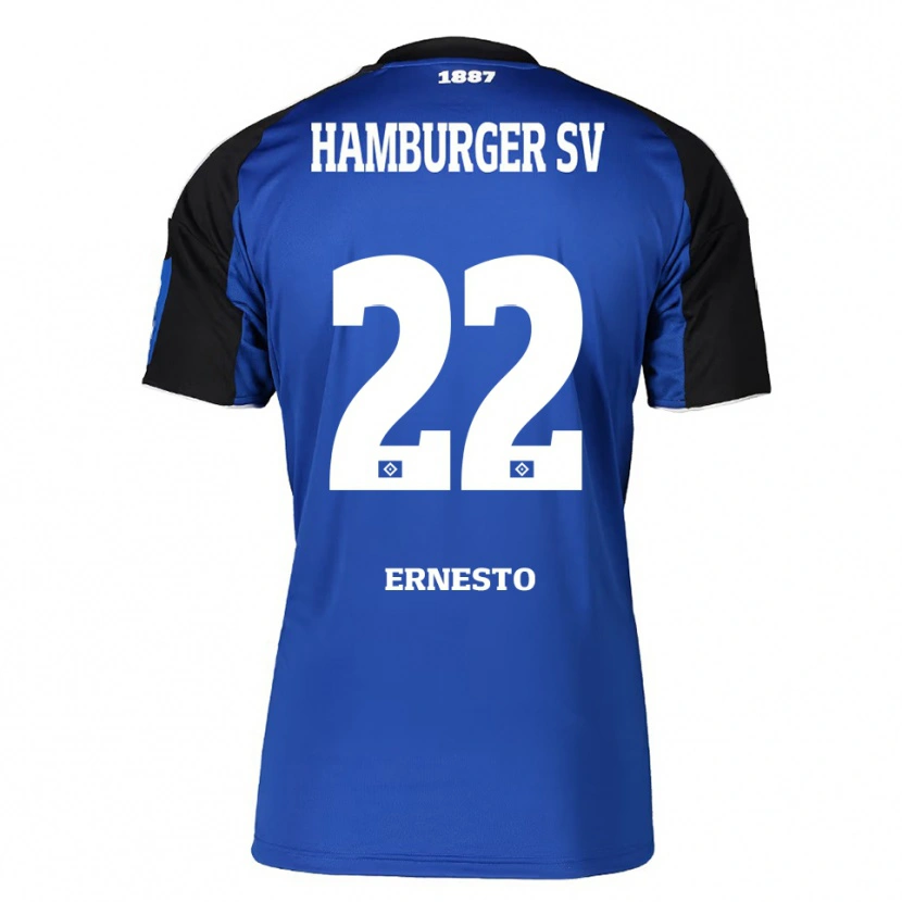 Danxen Dzieci Jorge Ernesto #22 Niebieski Czarny Wyjazdowa Koszulka 2025/26 Koszulki Klubowe