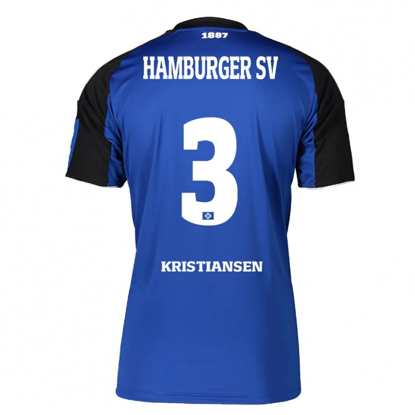 Danxen Dzieci Simon Kristiansen #3 Niebieski Czarny Wyjazdowa Koszulka 2025/26 Koszulki Klubowe