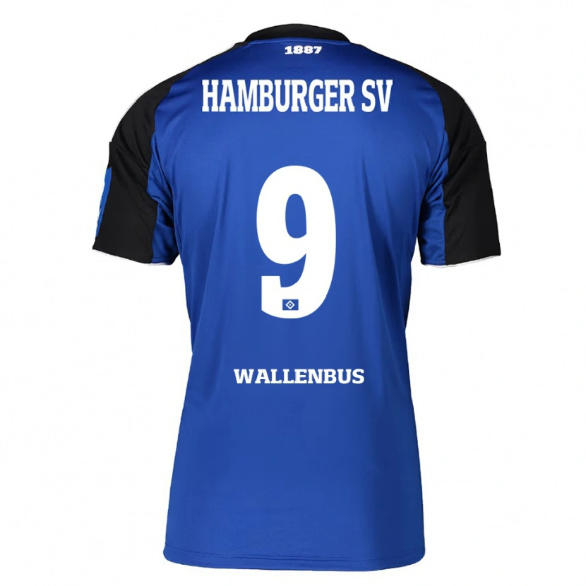 Danxen Dzieci Noah Wallenßus #9 Niebieski Czarny Wyjazdowa Koszulka 2025/26 Koszulki Klubowe