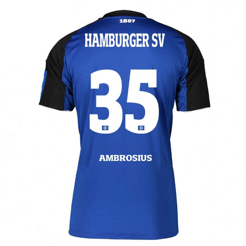 Danxen Dzieci Stephan Ambrosius #35 Niebieski Czarny Wyjazdowa Koszulka 2025/26 Koszulki Klubowe