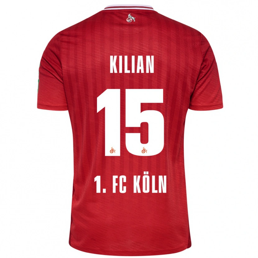 Danxen Dzieci Luca Kilian #15 Czerwony Biały Wyjazdowa Koszulka 2025/26 Koszulki Klubowe