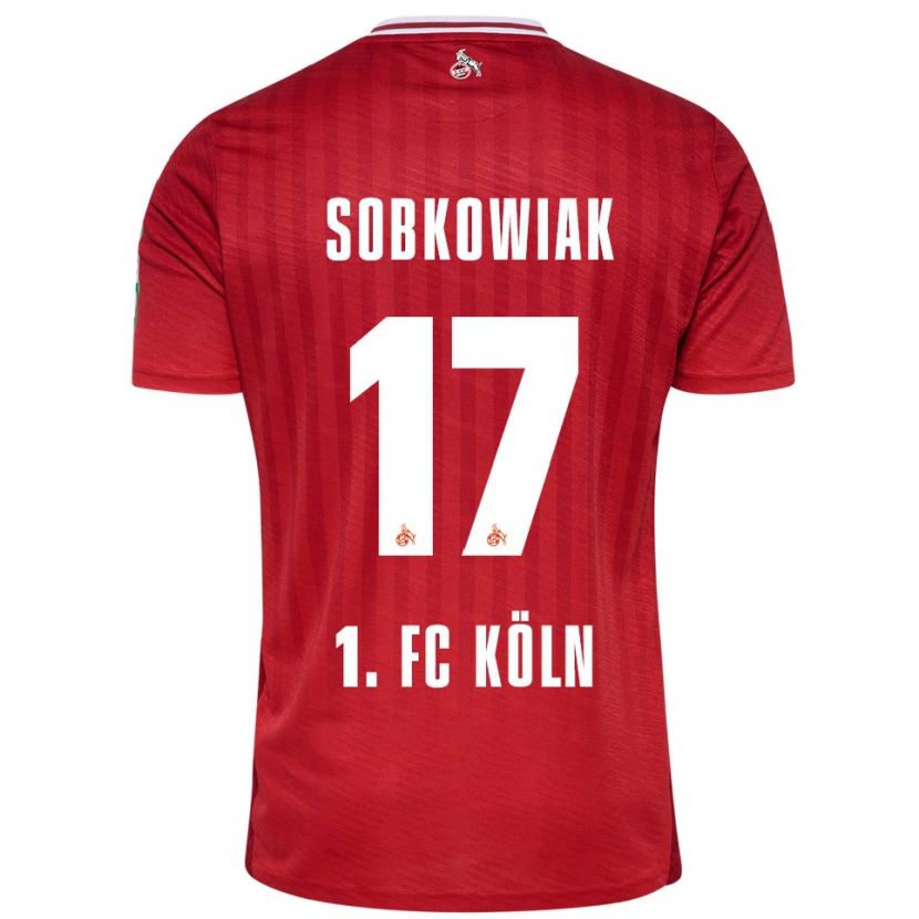 Danxen Dzieci Jannis Sobkowiak #17 Czerwony Biały Wyjazdowa Koszulka 2025/26 Koszulki Klubowe