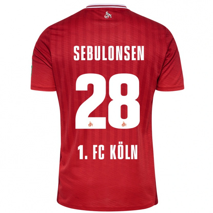 Danxen Dzieci Sebastian Sebulonsen #28 Czerwony Biały Wyjazdowa Koszulka 2025/26 Koszulki Klubowe