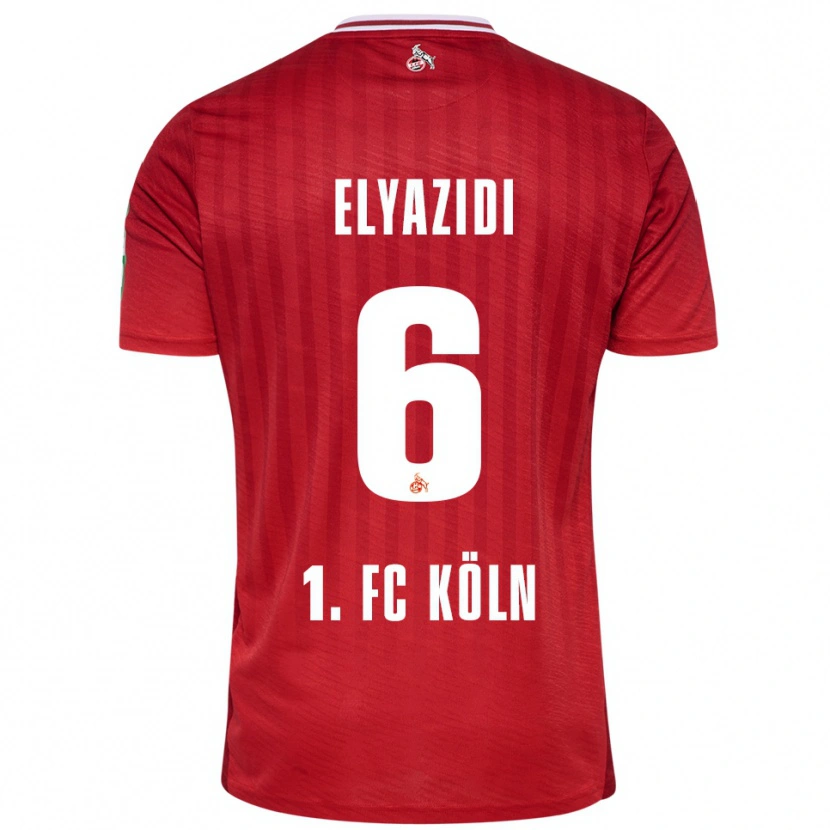 Danxen Dzieci Ilias Elyazidi #6 Czerwony Biały Wyjazdowa Koszulka 2025/26 Koszulki Klubowe