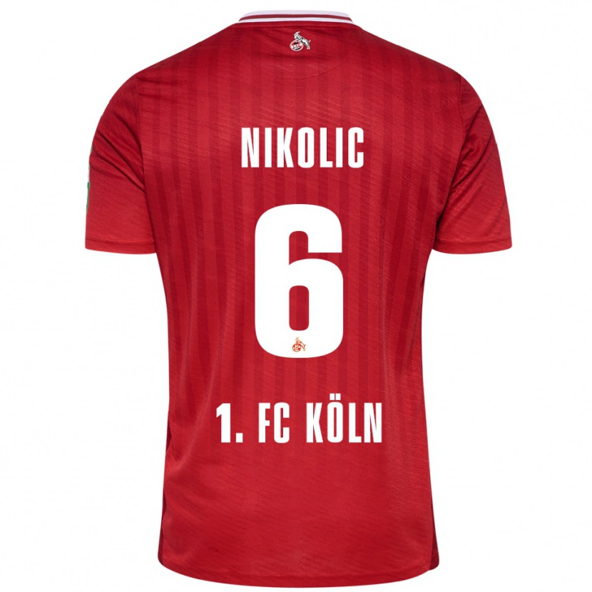Danxen Dzieci Milan Nikolic #6 Czerwony Biały Wyjazdowa Koszulka 2025/26 Koszulki Klubowe