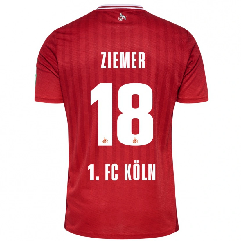Danxen Dzieci Taylor Ziemer #18 Czerwony Biały Wyjazdowa Koszulka 2025/26 Koszulki Klubowe
