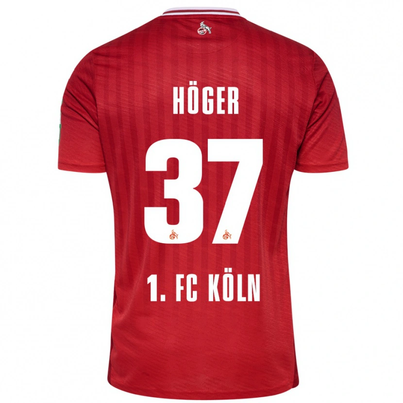 Danxen Dzieci Marco Höger #37 Czerwony Biały Wyjazdowa Koszulka 2025/26 Koszulki Klubowe