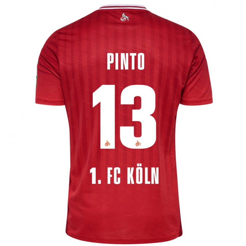 Danxen Dzieci João Pinto #13 Czerwony Biały Wyjazdowa Koszulka 2025/26 Koszulki Klubowe