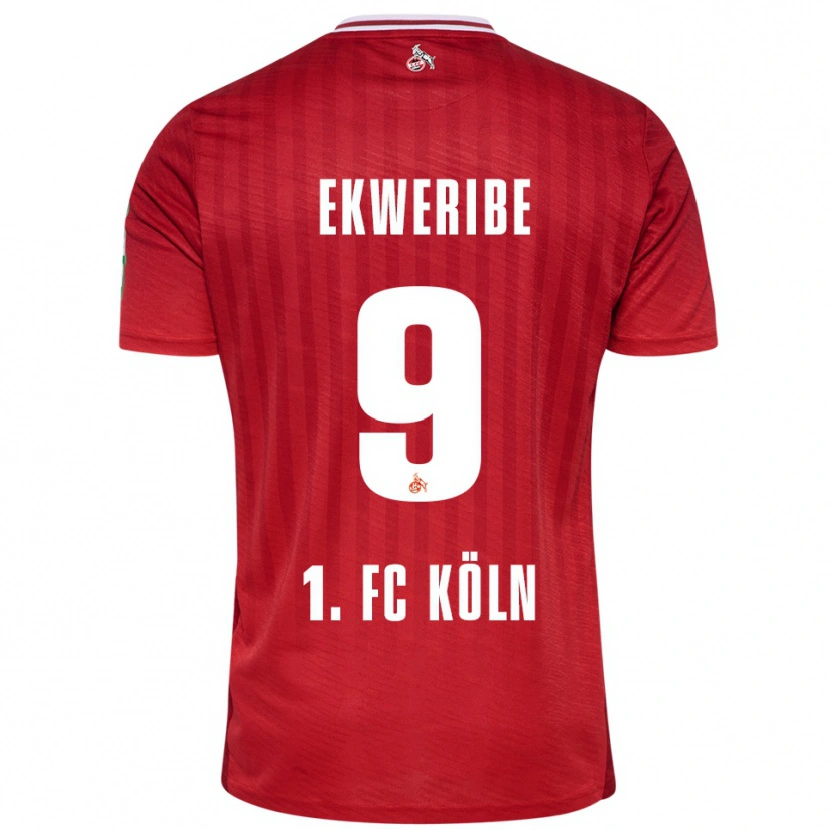 Danxen Dzieci Kevin Ekweribe #9 Czerwony Biały Wyjazdowa Koszulka 2025/26 Koszulki Klubowe