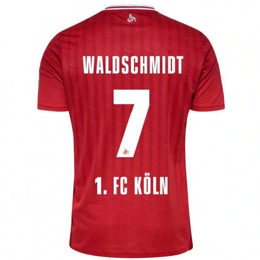 Danxen Dzieci Luca Waldschmidt #7 Czerwony Biały Wyjazdowa Koszulka 2025/26 Koszulki Klubowe