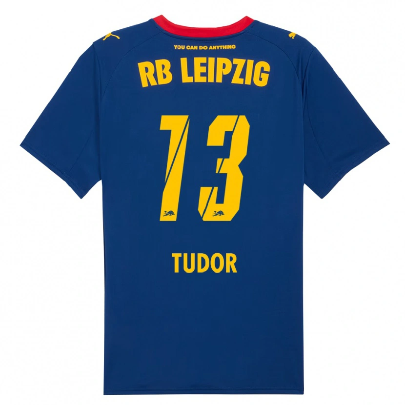 Danxen Dzieci Aaron Tudor #13 Granatowy Czerwony Wyjazdowa Koszulka 2025/26 Koszulki Klubowe