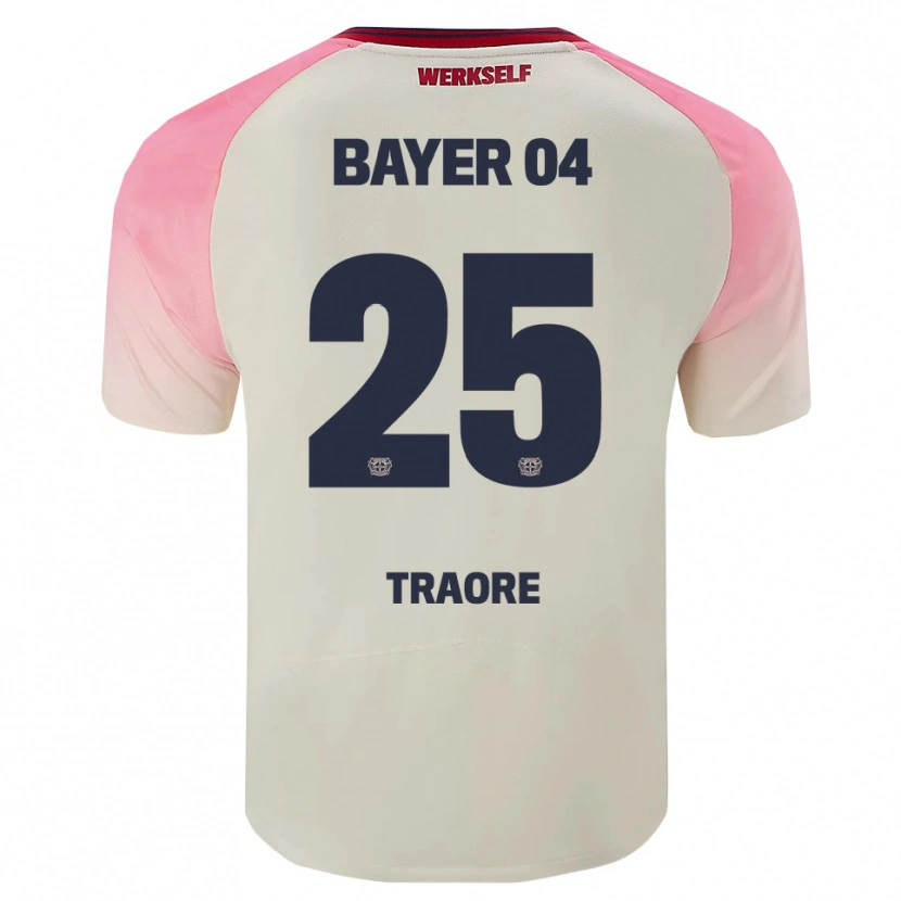 Danxen Dzieci Amael-Demba Traore #25 Różowy Złamana Biel Wyjazdowa Koszulka 2025/26 Koszulki Klubowe