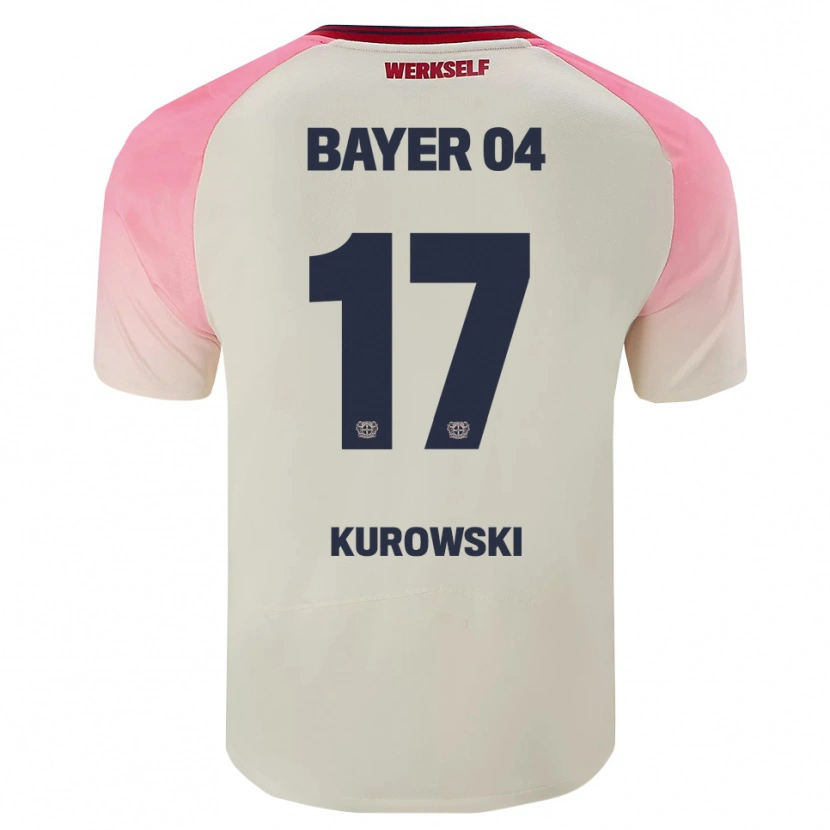 Danxen Dzieci Julien Kurowski #17 Różowy Złamana Biel Wyjazdowa Koszulka 2025/26 Koszulki Klubowe