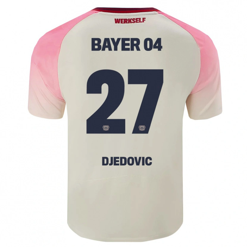 Danxen Dzieci Seldin Djedovic #27 Różowy Złamana Biel Wyjazdowa Koszulka 2025/26 Koszulki Klubowe